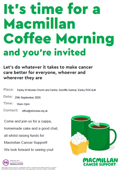 Macmillan Coffee morning 2026